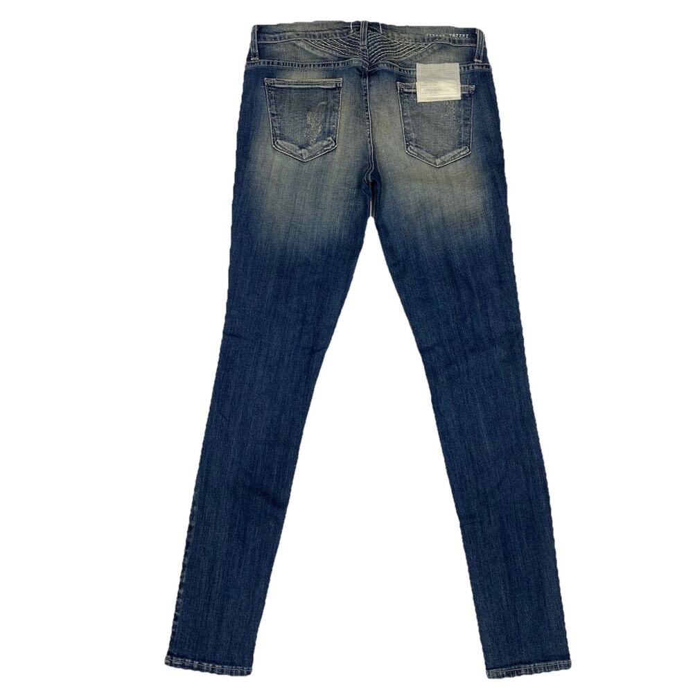 Gilded Intent Low Rise Skinny Moto Jeans Women’s 30x31 Blue Distressed USA